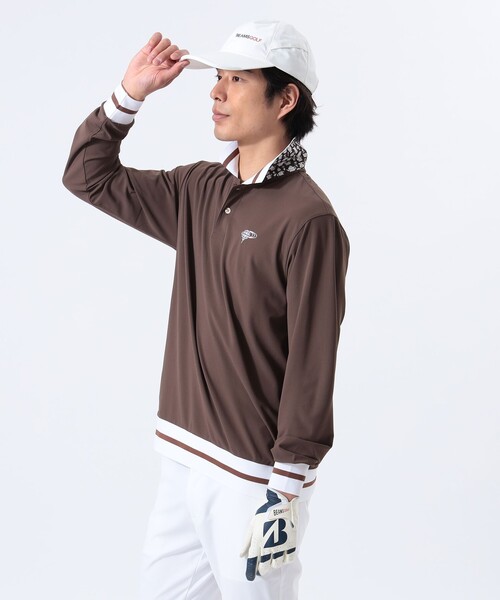 BEAMS GOLF（ビームス ゴルフ） 長袖ポロシャツ L ホワイト メンズ