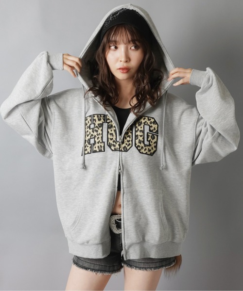 「SPINNS」 ジップアップパーカー ONESIZE ネイビー レディース_画像8