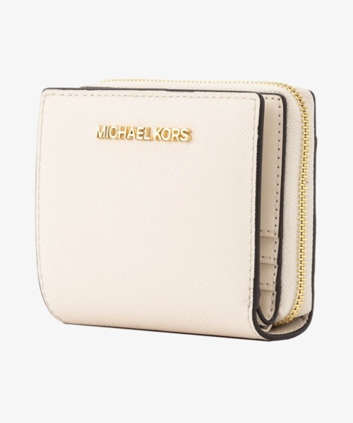 値下げ新品未使用MICHAEL KORS 三つ折り財布 ホワイト/ベージュ MICHAEL KORS（マイケルコース） 財布 FREE ホワイト レディース