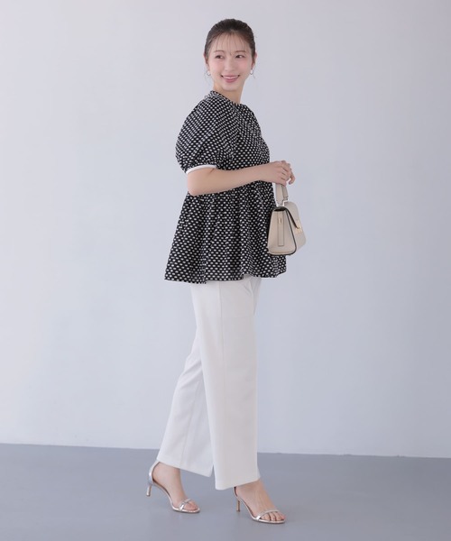 Fit more（フィットモア） ブラウス シャツ フリンジドットジャガード