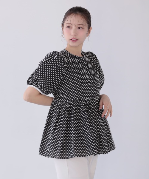 Fit more（フィットモア） ブラウス シャツ 夏 フリンジドット