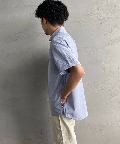 Danton（ダントン） 半袖シャツ 42 ブルー レディース : ZOZOTOWN