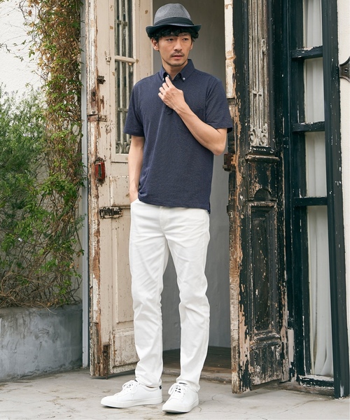 「IKKA LOUNGE」 半袖ポロシャツ X-LARGE ホワイト メンズ_画像6