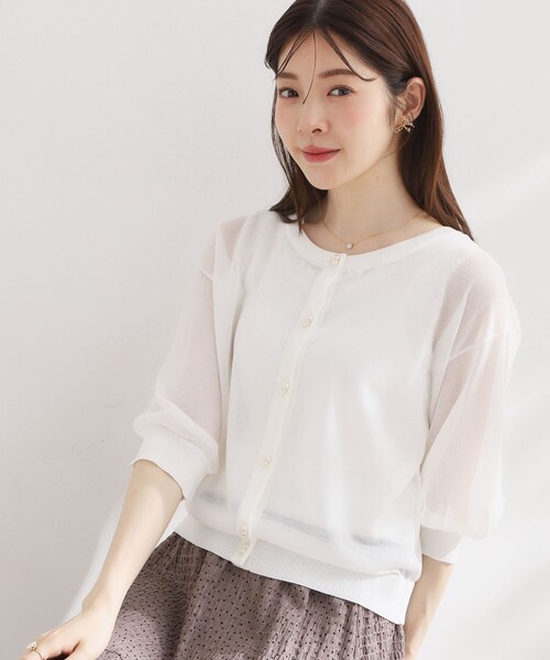 Couture Brooch（クチュール ブローチ） カーディガン 夏 半袖 「前後