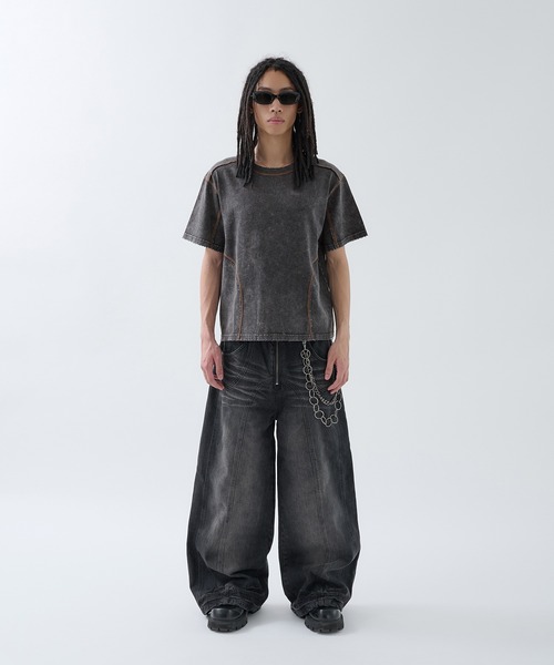 「ANDER HUNK」 半袖Tシャツ MEDIUM ブラック メンズ_画像4