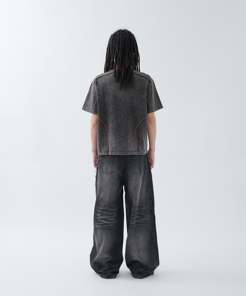 「ANDER HUNK」 半袖Tシャツ MEDIUM ブラック メンズ_画像6