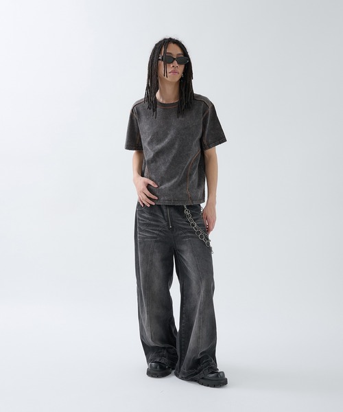 「ANDER HUNK」 半袖Tシャツ MEDIUM ブラック メンズ_画像9