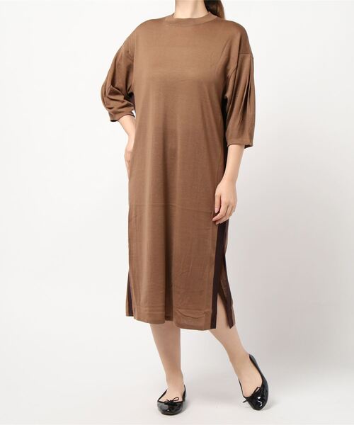 ワンピース ハイゲージ配色バルーンスリーブニットワンピース Zozotown Yahoo 店 通販 Yahoo ショッピング