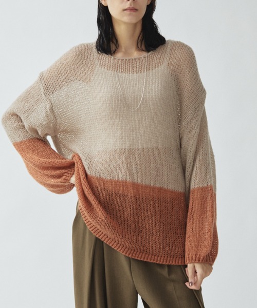 マロン【正規品】美品！新品未使用MOHAIR LOOSE KNIT シェニールケーブルニットロングカーディガン｜WOMEN｜250HAG70-061H
