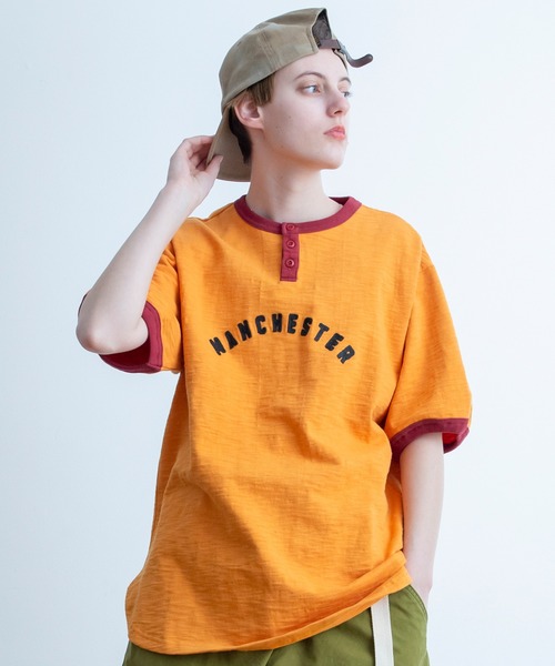 tシャツ Universal Style Wear リンガー ロゴ ヘンリー Tee メンズ