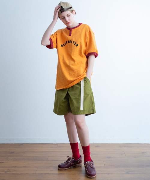 tシャツ Universal Style Wear リンガー ロゴ ヘンリー Tee メンズ