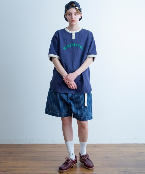 tシャツ Universal Style Wear リンガー ロゴ ヘンリー Tee メンズ