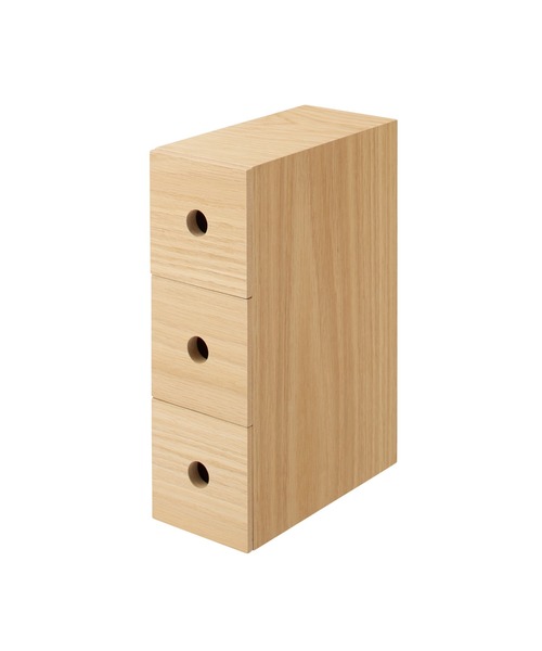無印良品（MUJI） 収納 木製小物収納3段 約幅8．4×奥行17×高さ