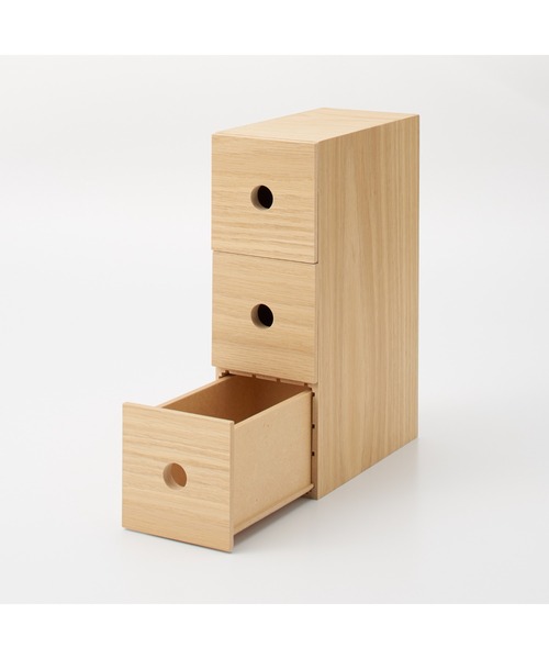 無印良品（MUJI） 収納 木製小物収納3段 約幅8．4×奥行17×高さ