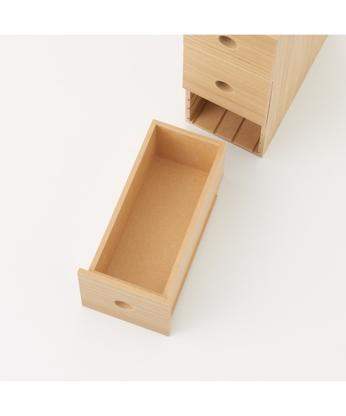 無印良品（MUJI） 収納 木製小物収納3段 約幅8．4×奥行17×高さ