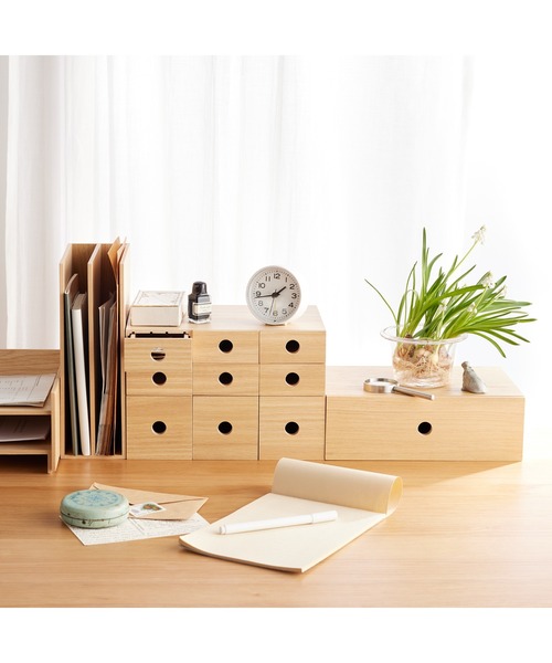 無印良品（MUJI） 収納 木製小物収納3段 約幅8．4×奥行17×高さ