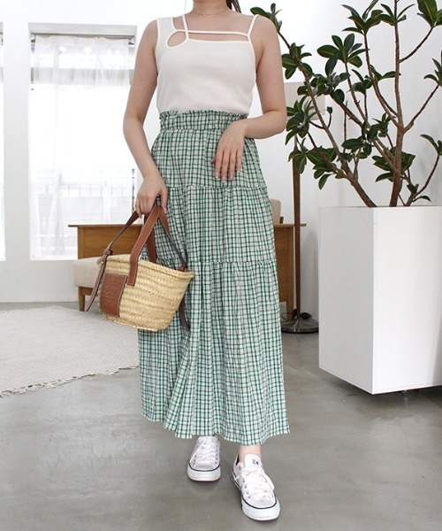 MODE ROBE スカート チェックティアードスカート : ZOZOTOWN Yahoo!店 