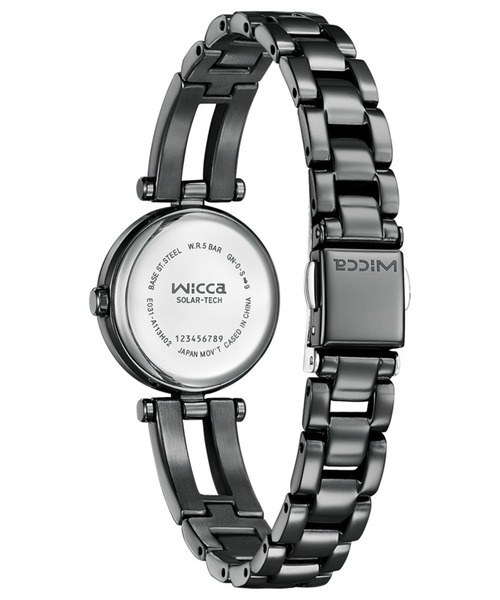 wicca 腕時計 ウィッカ ソーラーテック ハーフバングル オールブラック
