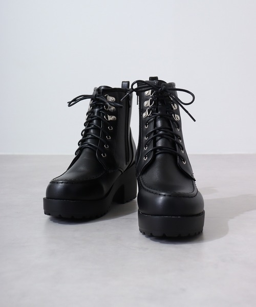 LOVEHUNTER（ラブハンター） ブーツ 厚底 モカシンレースアップブーツ