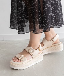 最新最全の RANDA サンダル ビジュー×キルティング スポーツサンダル 靴