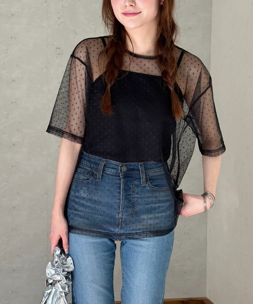 Per sist ence（パーシエンス） tシャツ 半袖 チュールTシャツ 