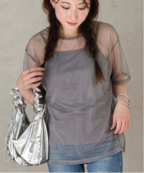 Per sist ence（パーシエンス） tシャツ 半袖 チュールTシャツ