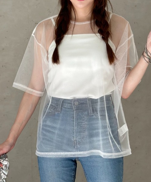 Per sist ence（パーシエンス） tシャツ 半袖 チュールTシャツ 
