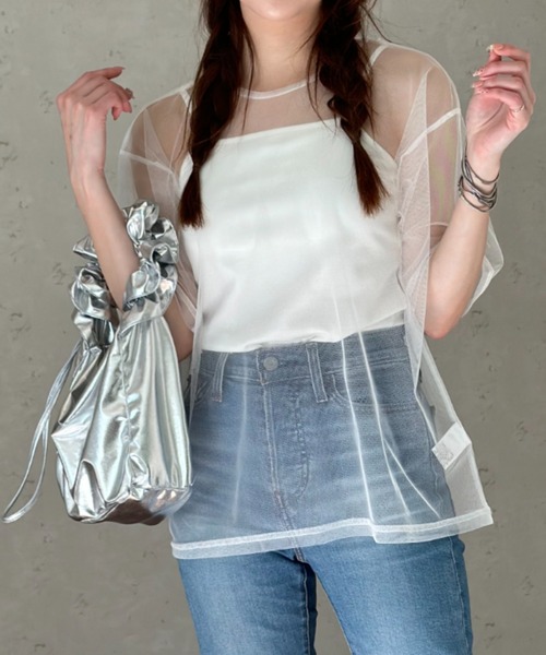 Per sist ence（パーシエンス） tシャツ 半袖 チュールTシャツ