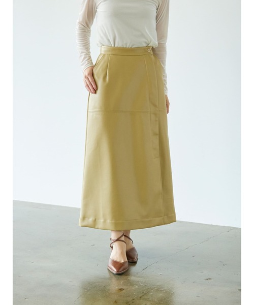 STRATA（エストラータ） スカート サイドベンツフェイクレザースカート