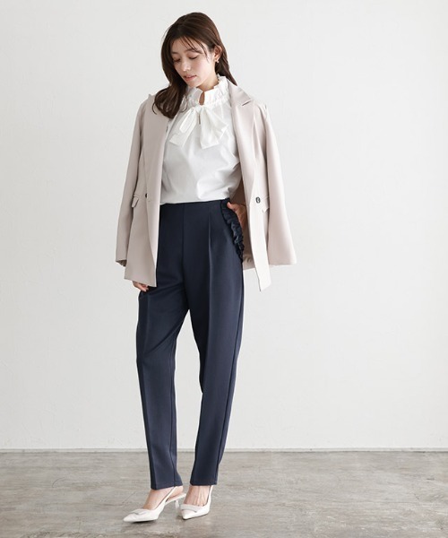 Pierrot パンツ ポケットフリルテーパードパンツ レディース