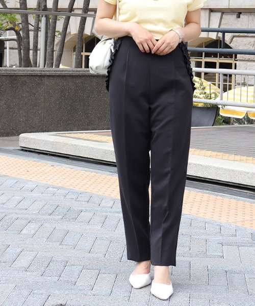 Pierrot（ピエロ） パンツ ポケットフリルテーパードパンツ レディース