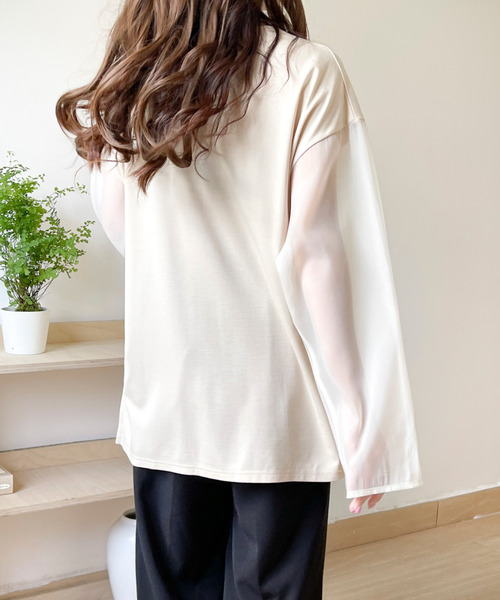 tシャツ シアードッキングシャーリングカットソー レディース tシャツ 袖シアードッキングカットソー レディース : ZOZOTOWN