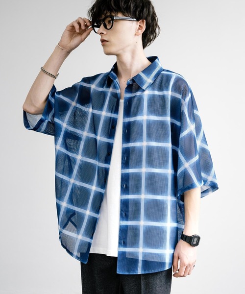 希少♡メゾンマーブル襟付き長袖トップス LVEU.】メローハイネックシースルーレーストップス / トップス