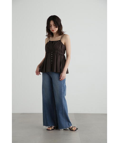 「JILL STUART」 キャミソールブラウス SMALL ブラック レディース JILL STUART ブラウス シャツ コットンギャザーキャミブラウス
