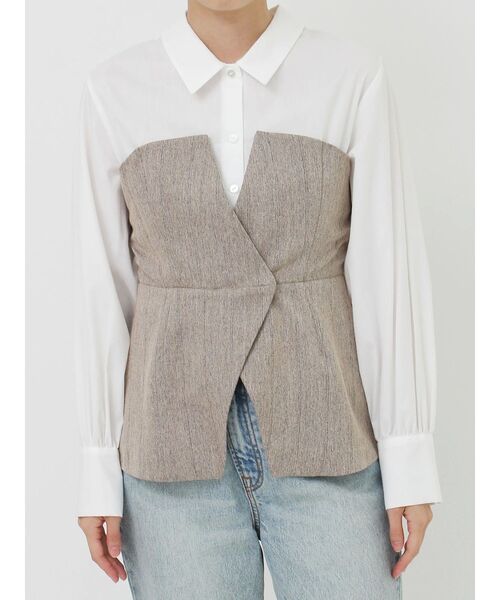 LAGUNAMOON シャツ ブラウス 「WEB限定」ヘリンボーンビスチェ  