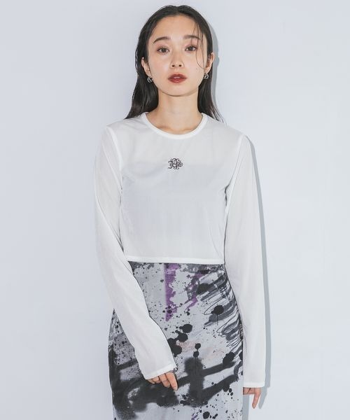 tシャツ シアーベロアシシュウクロップドTEE/149549 レディース | JEANASIS