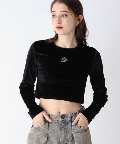 tシャツ シアーベロアシシュウクロップドTEE/149549 レディース | JEANASIS | 07