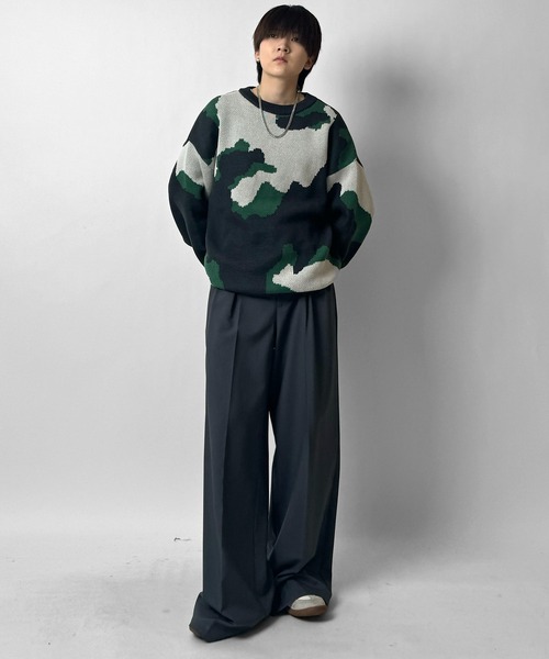 Confirm（コンファーム） セーター ニット バルーンスリーブ 多色迷彩