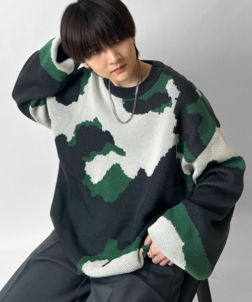 新品タグ付き✨セブンテン ジャガード ニット ノルディック柄 バルーンスリーブ Confirm（コンファーム） セーター ニット バルーンスリーブ 多色迷彩