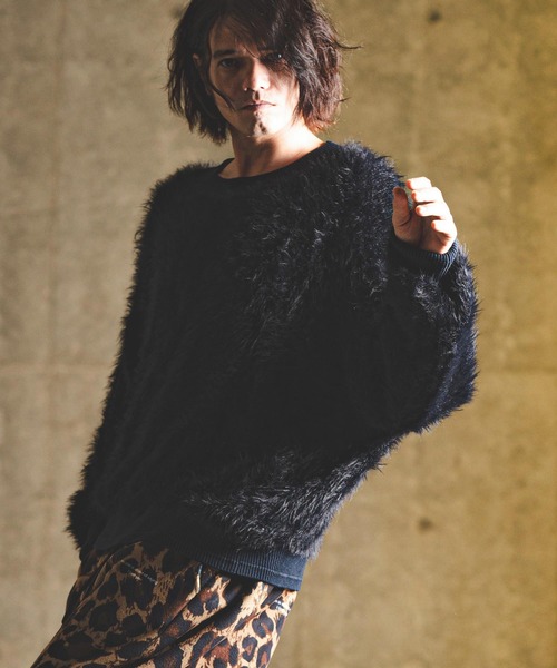 GLIMCLAP セーター ニット mn3043- Feather yarn pullover フェザー