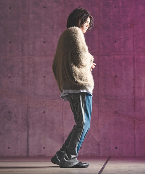GLIMCLAP セーター ニット mn3043- Feather yarn pullover フェザー