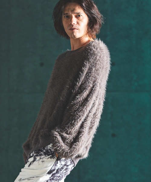 GLIMCLAP セーター ニット mn3043- Feather yarn pullover フェザー