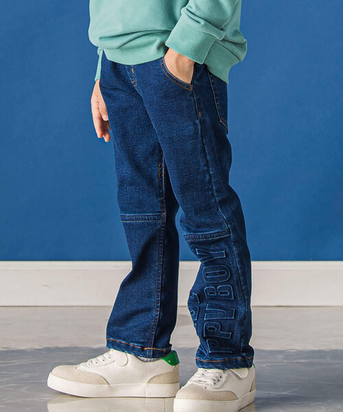 BeBe Petits Pois Vert パンツ エンボス加工デニム(95~160cm) キッズ 