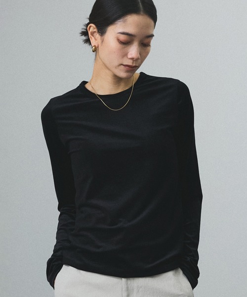 tシャツ シアーベロアクルーネックPO レディース