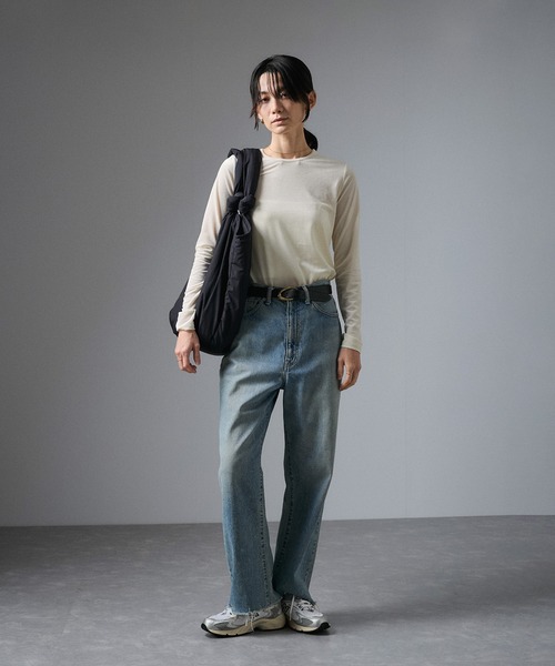 SALON adam et rope' tシャツ シアーベロアクルーネックPO