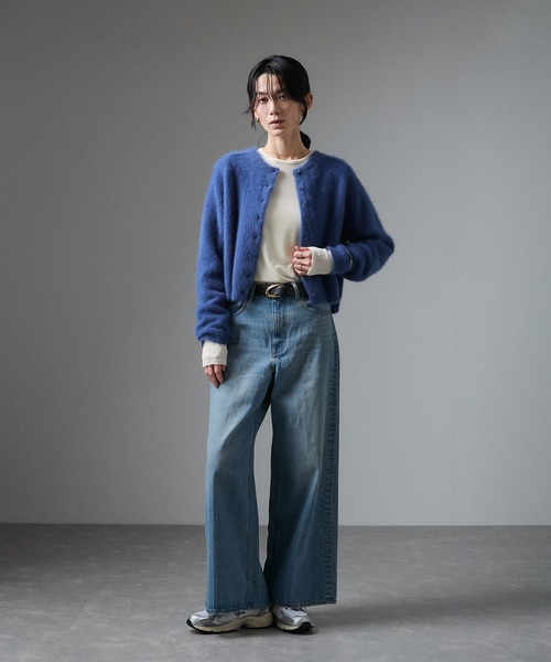 SALON adam et rope' tシャツ シアーベロアクルーネックPO