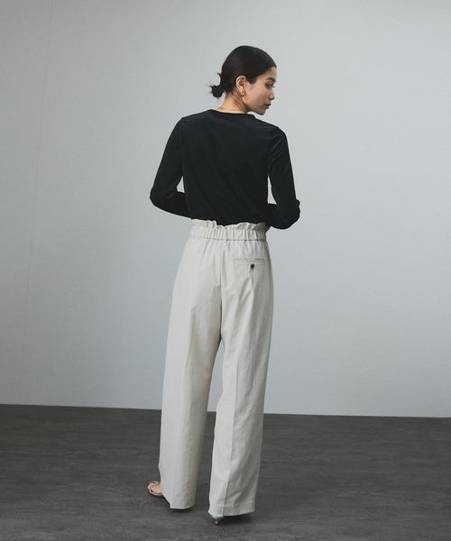 SALON adam et rope' tシャツ シアーベロアクルーネックPO