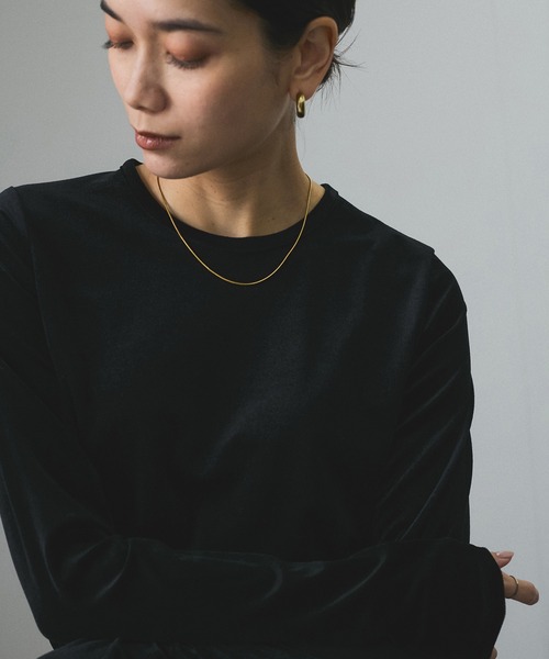 SALON adam et rope 【WEB限定】シアーベロアクルーネック サロン アダム エ ロペ SALON adam et rope' 【WEB限定】シアー