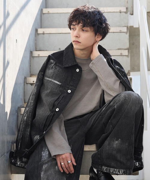 FOIL PRINT DENIM ジャケット Spielio デニムジャケット gジャン 「Spielio」Vintage like