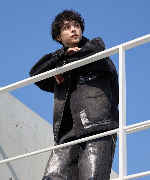 FOIL PRINT DENIM ジャケット Spielio デニムジャケット gジャン 「Spielio」Vintage like